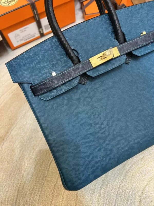 3a9c1f8035350e5-jpg Hermes Epsom Birkin 25CM 7P Blue De Presse/ 2Z Blue Nuit/ 89 Noir Gold Hardware