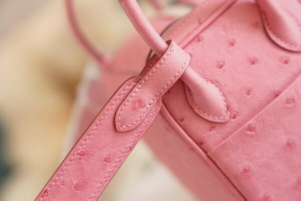 3ace704749ddeb6 Wholesale Hermes Mini Lindy19CM L4 Rose Bubble South Africa KK Ostrich Silver Hardware