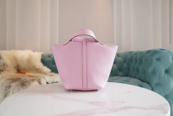 3ad54b2855f7aeb-1 God Factory Bags Factory Hermes Picotin18CM X9 Mauve Sylyestre Clemence Leather Silver Hardware