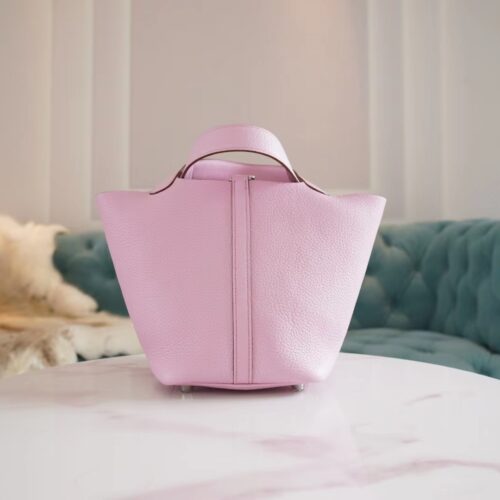 God Factory Bags Factory Hermes Picotin18CM X9 Mauve Sylyestre Clemence Leather Silver Hardware