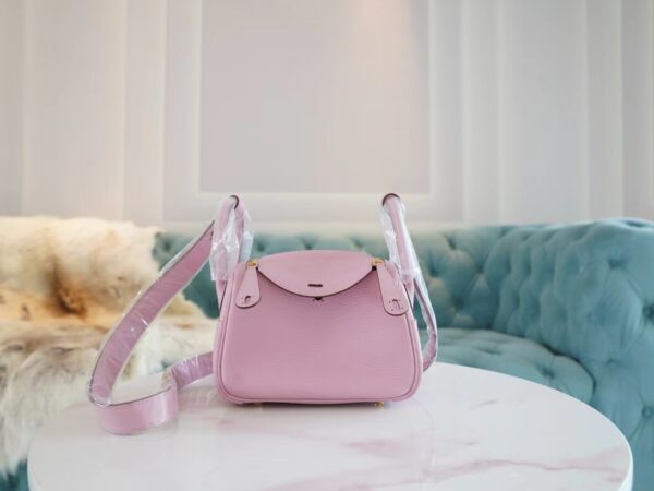 3ae2ae59276e90c-1 Discount Hermes X9 Mauve Sylyestre Chevre Leather Mini Lindy19CM Gold Hardware