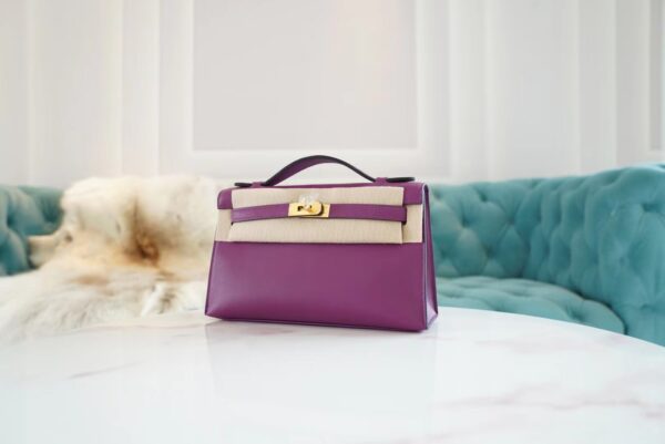 3b0d922eb2b046e Full Handmade Hermes Kelly Pochette22cm P9 Anemone Swift Leather Gold Hardware