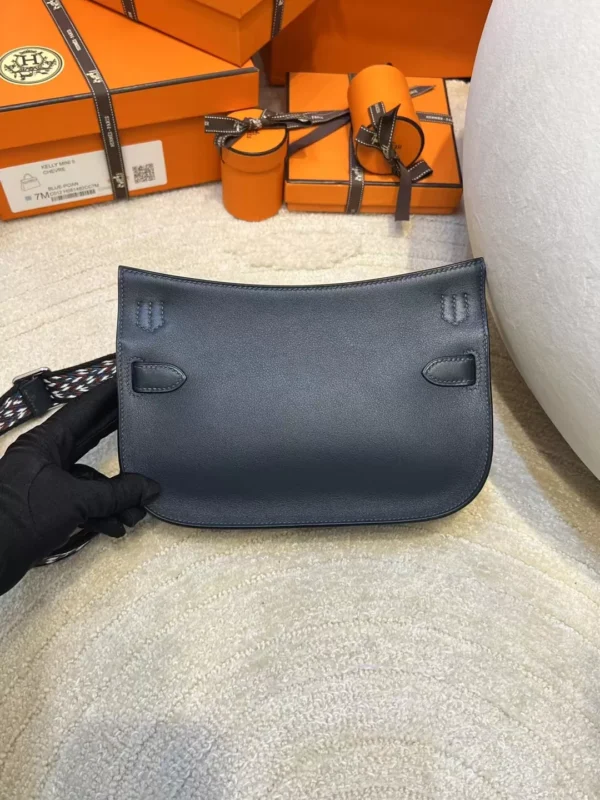 3ba6b8a416fa00c-jpg Taiwan Hermes Jypsiere Mini 23CM 3Y Blue Noir Swift Leather Silver Hardware