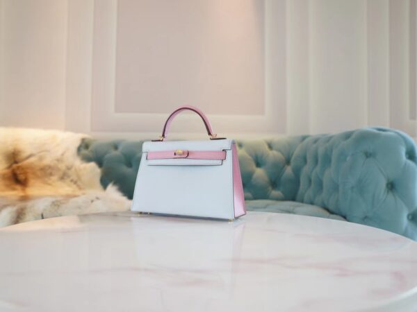 3c1e29eb18fc5c6 God Factory Bags Hermes Mini Kelly19CM T0 Blue Brume & X9 Mauve Sylyestre Epsom Leather