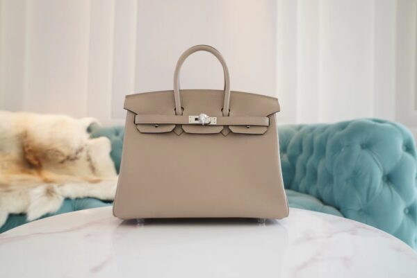 3c67f7ae91be78c Full Handmade Hermes Birkin25CM CK81 Gris Tourterelle Togo Leather Silver Hardware