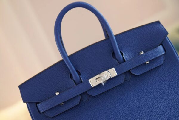 3cb97926757afaa New Arrival Hermes 71 Blue France Togo Leather Birkin25CM Silver Hardware