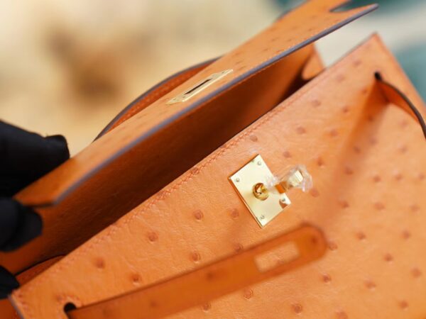 3cf866ffd0ea630 Wholesale God Factory Bags Factory Hermes Mini Kelly Pochette22cm I9 Abricot Ostrich Leather