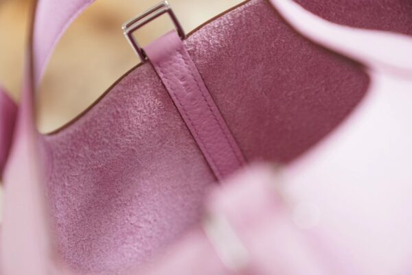 3d8d22bafaa6b97 God Factory Bags Factory Hermes Picotin18CM X9 Mauve Sylyestre Clemence Leather Silver Hardware
