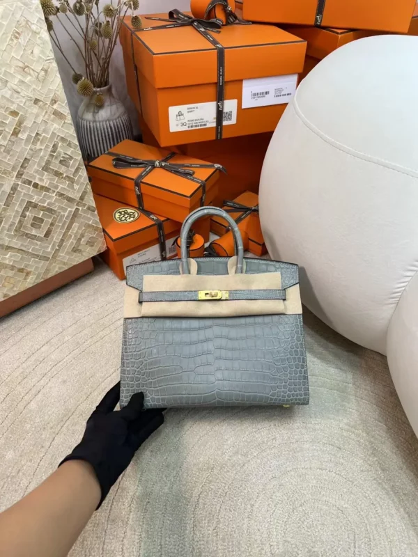 3ddd597681a8c10-jpg-1 Hermes Birkin Sellier 25CM Matte Alligator 0W Gris Neve Gold Hardware