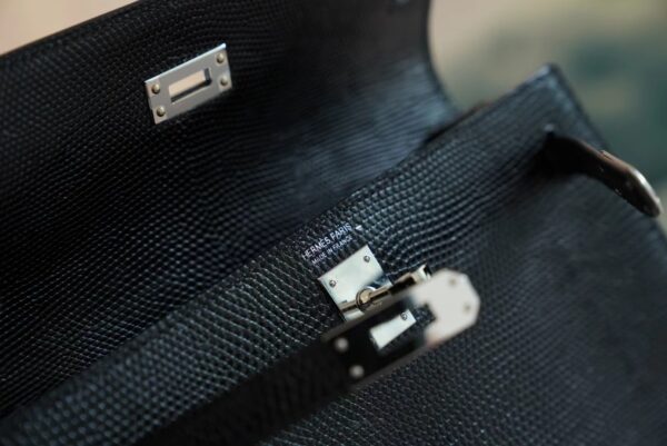 3de9f93f7a7ca27 Hand Stitching Hermes CK89 Nior Lizard Leather Kelly Danse 22CM Silver Hardware