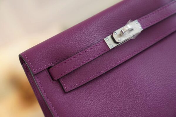 3e3170899732a20 Full Handmade Hermes Kelly Danse22CM P9 Anemone Evercolor Leather Silver Hardware