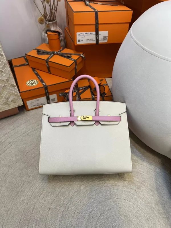 3e98d7768b1a1a4-jpg-1 Hermes Epsom Birkin Sellier 25CM 10 Craie/ X9 Mauve Sylvestre Gold Hardware