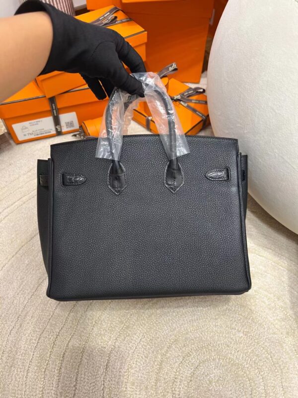 3ec5254f9e88264 Handmade Hermes Birkin Touch 25CM Togo/ Matte Crocodile 89 Noir Silver Hardware
