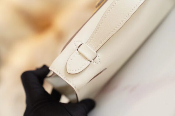 3f17ca4f3cf19ce God Factory Bags Hermes Kelly Pochette22cm CK10 Craie Swift Leather Gold Hardware
