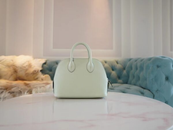 3f2a6168ec0d93b-1 God Factory Bags Hermes Chevre Leather Mini Bolide 18CM 0S Vert Fizz Silver Hardware