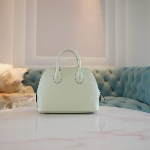 God Factory Bags Hermes Chevre Leather Mini Bolide 18CM 0S Vert Fizz Silver Hardware