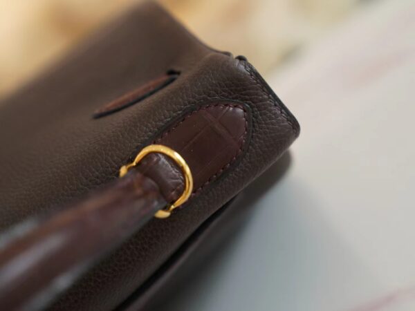 3f6451f8f1ea76d God Factory Bags Hermes Barenia Faubourg/ Matte Crocodile Kelly Touch 28CM 46 Ebene Gold Hardware