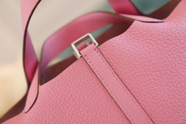3f6c4d920335770 God Factory Bags Factory Hermes Picotin18CM Rose Clemence Leather Silver Hardware