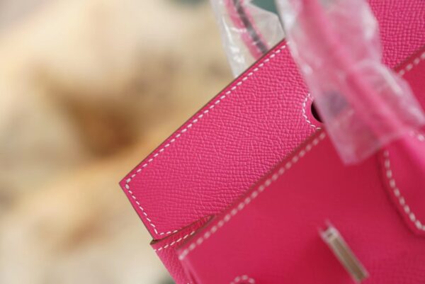 3fc7e6ca6ac4b56 Hermes Handmade Boutique E5 Rose Tyrien Epsom Leather Birkin25CM Silver Hardware