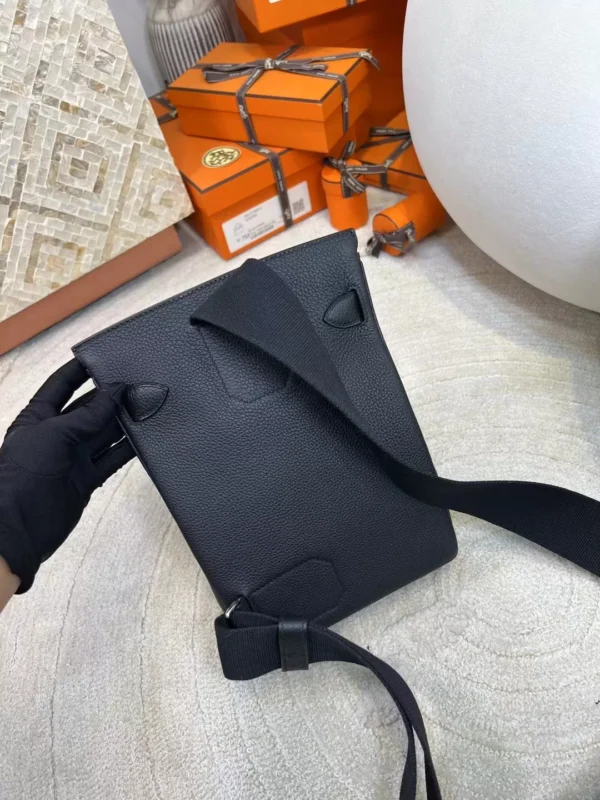 4032b43a845bd98-jpg Full Handmade Hac A Dos Backpack 89 Noir Togo Leather Silver Hardware