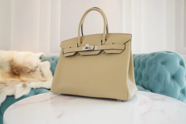403a0a2d2143095 Full Handmade S2 Gris Trench Togo Leather Birkin30CM Silver Hardware