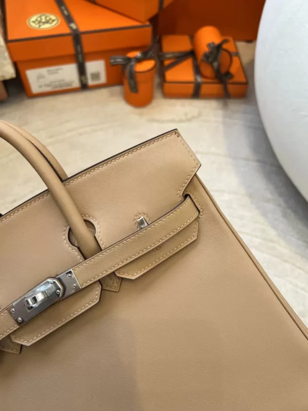 4051fa9adad4d8b-jpg Handmade Hermes Birkin 25CM Swift Leather 0M Chai Silver Hardware