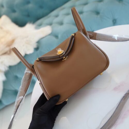 Wholesale Hermes 3G Alezan & 4B Biscuit Inner Swift Leather Mini Lindy 19CM