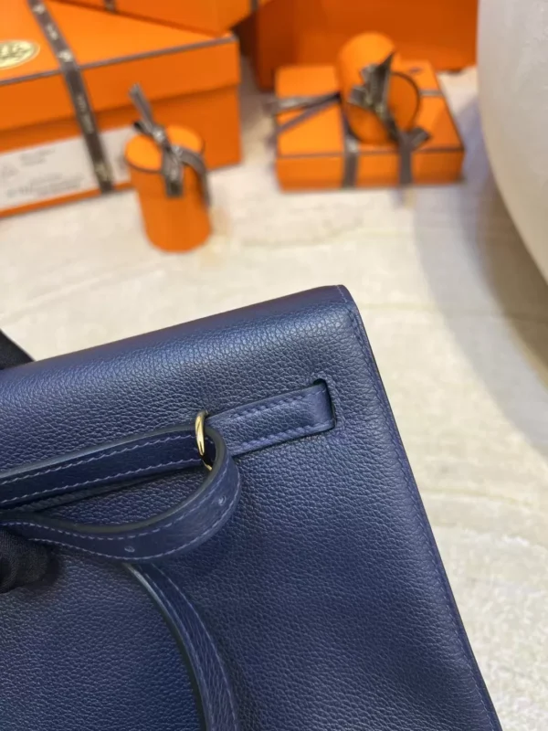 41684e7b1ae0116-jpg Hermes Evercolor Leather Kelly Danse 22CM 2Z Blue Nuit Gold Hardware