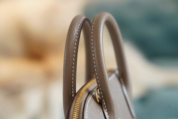 417fde10e72c987 Wholesale Hermes Chevre Leather Mini Bolide 18CM CK18 Etoupe Gold Hardware