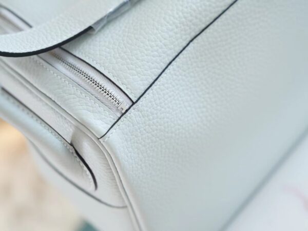 4194582cd89523f Hand Stitch Hermes 08 Blue Pale Clemence Leather Lindy Bag26CM Silver Hardware