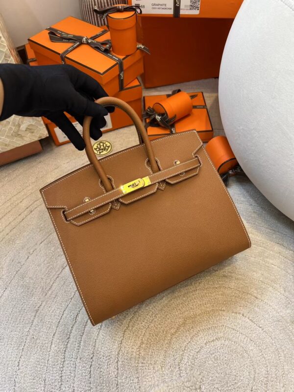 41a976b81a63573 Handmade Hermes Birkin Sellier 25CM 37 Gold Epsom Gold Hardware