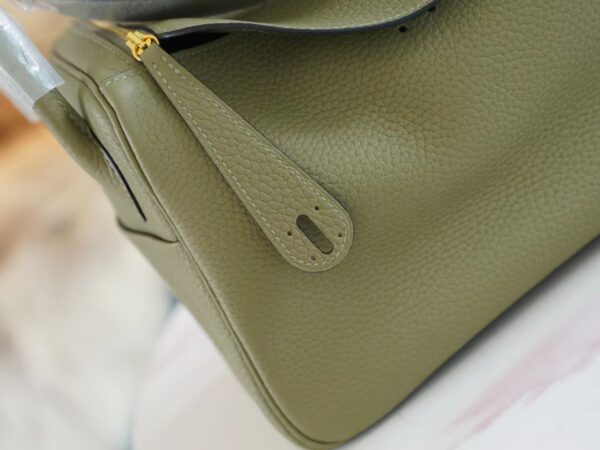 41be8bac1c6cb57 God Factory Bags Hermes Lindy26CM Q1 Sauge Clemence Leather Shoulder Bag Gold Hardware