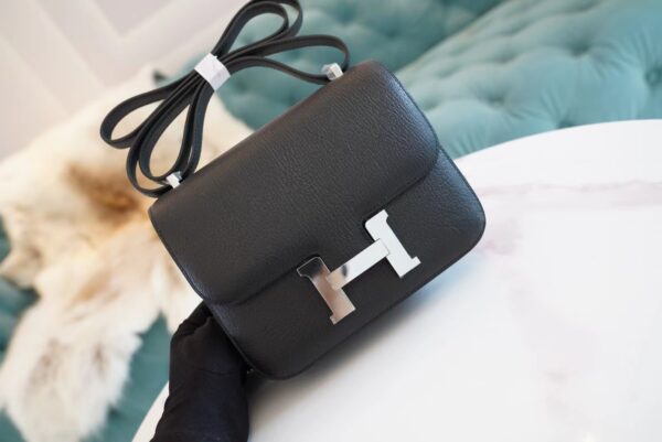 4223feb2864c8d9-1 God Factory Bags Hermes Factory CK89 Black Chevre Leather Constance 19CM Silver Hardware