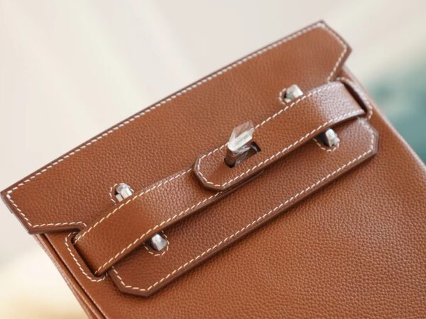 4245fd05a76bce2 New Hermes 37 Gold Barenia Faubourg Hac A Dos Shoulder Bag Silver Hardware