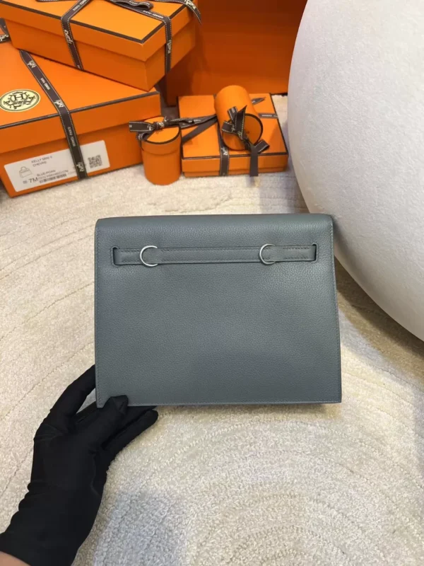 42772e2cbae0d68-jpg Hermes Kelly Danse 22CM 63 Vert Amande Evercolor Leather Silver Hardware
