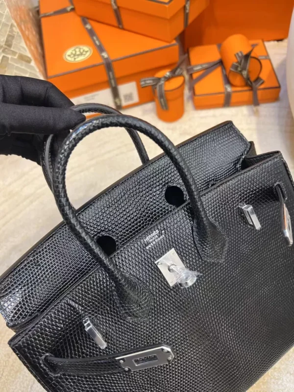 4297482fd5a25c8-jpg Hong Kong Hermes Birkin 25CM Lizard Leather 89 Noir Silver Hardware