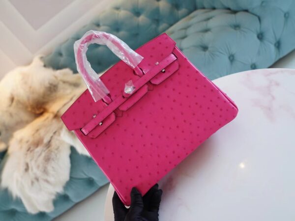 42f089f7bb9c027 God Factory Bags Hermes Birkin Bag25CM E5 Rose Tyrien South Africa KK Ostrich Skin
