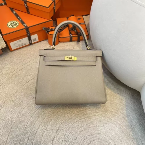 Hermes Kelly 25CM 81 Gris Tourterelle Togo Leather Gold Hardware