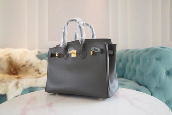 44109377c509add Full Handmade Hermes Birkin25CM 88 Graphite Jonathan Leather Gold Hardware
