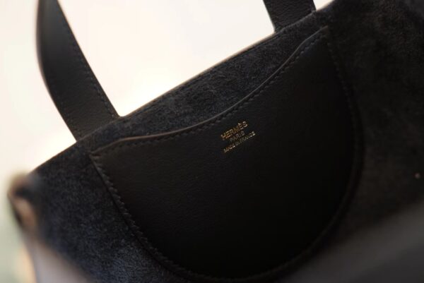 44d24e62d597caf Full Handmade Hermes CK89 Black In The Loop18CM Clemence Leather Gold Hardware