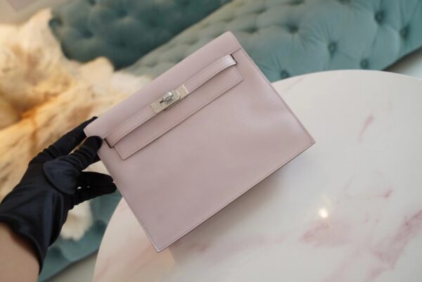 4572d586ccac325 God Factory Bags Hermes Kelly Danse 22CM 09 Mauve Pale Evercolor Leather Silver Hardware