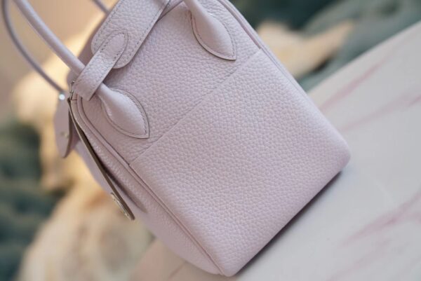 458d9632866ed5d New Arrival Hermes Lindy 26CM 09 Mauve Pale Clemence Leather Silver Hardware
