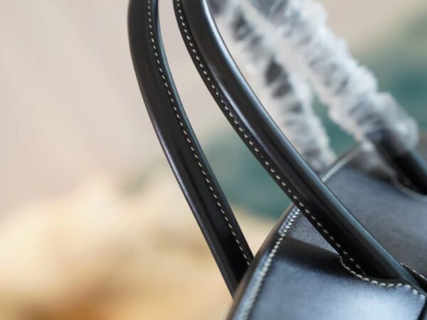 45a4f53e40ff0ce Discount God Factory Bags Hermes 89 Noir Box Leather & Canvas Birkin Bag30CM Silver Hardware