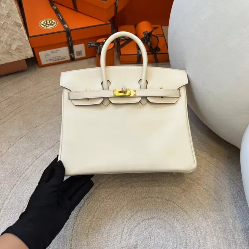 Canada Ottawa Hermes Birkin 25CM Swift Leather 10 Craie Gold Hardware