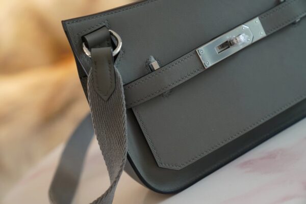 46af183e0f6e929 Full Handmade Hermes 0L Gris Meyer Swift Leather Jypsiere Mini Silver Hardware