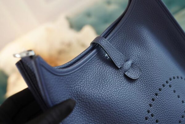 46ee01693223f91 God Factory Bags Factory Hermes Evelyne 29CM 73 Blue Saphir TC Leather Silver Hardware