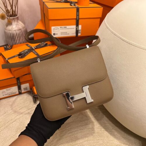 Canada Toronto Hermes Constance 19CM Evercolor D0 Beige De Weimer Silver Hardware