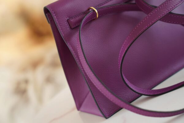 46ff5565ab836fa 【God Factory Bags】Handmade Hermes Kelly Danse 22CM P9 Anemone Evercolor Leather