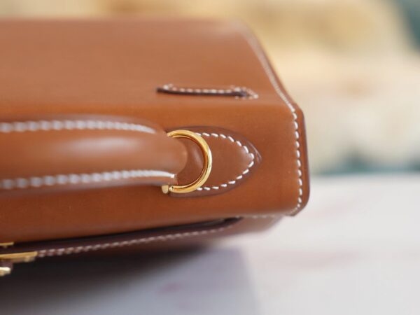 4709e8becec50bb Full Handmade Hermes Fauve Barenia Kelly Sellier 25CM Women’s Bag Gold Hardware
