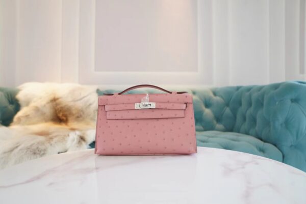 47781e03b459f1a-1 Wholesale Hermes 94 Terre Cuite KK Ostrich Skin Kelly Pochette22cm Clutch Bag
